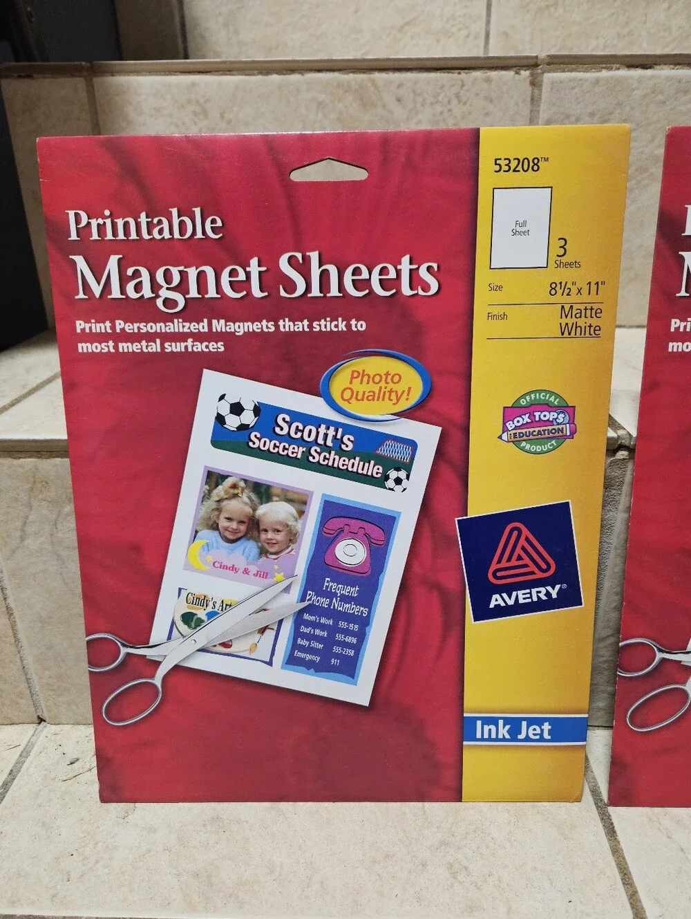 NEW Lot of 2 Avery 53208 Printable Magnet Sheets 8.5x11 White Inkjet 6 Total